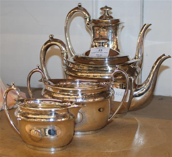 Plated four piece teaset